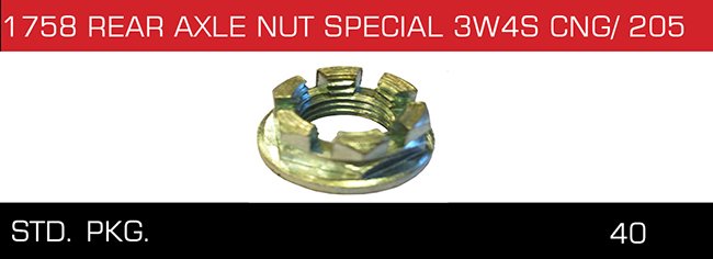 1758 REAR AXLE NUT SPECIAL 3W4S CNG 205